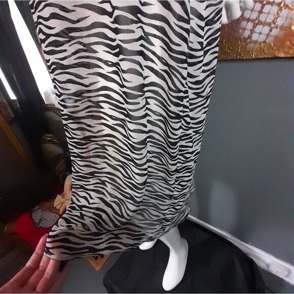 Zara NWT Sheer Zebra Print Midi Tunic Dress - Picture 5 of 16